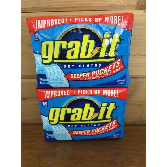 VNTG GRAB IT Dry Disposable (32 Total) Unscented Dusting Cloths Johnson Sealed - Picture 1 of 2